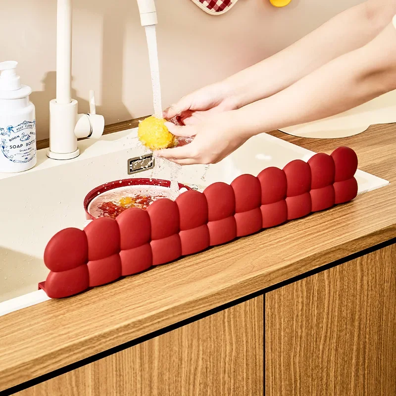 Durable Silicone Water Tank Baffle Waterproof And Elevated Splash Guard Adhesive Water Tank Overflow Strip Kitchen Water Tank