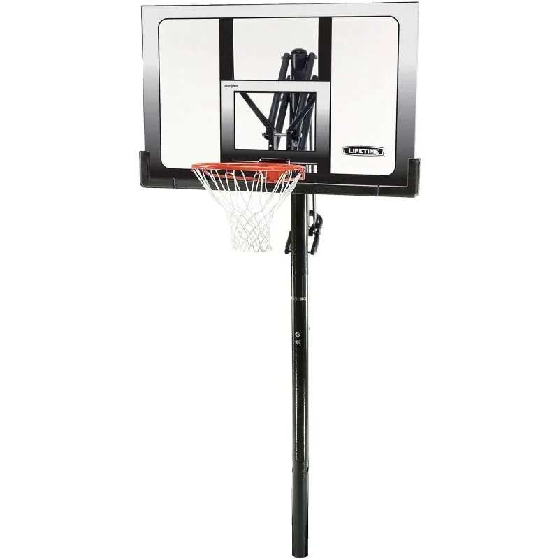 Lifetime 71281 in Ground Power Lift Basketball System, Team Sports 52 Inch Shatterproof Backboard Basketball Training Equipment