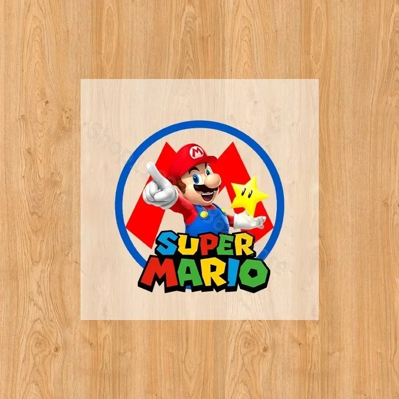 Super Mario Bros Iron on Patches Washable Heat Thermal Transfer Stickers Anime Cartoon Character Derivative Peripherals Gifts