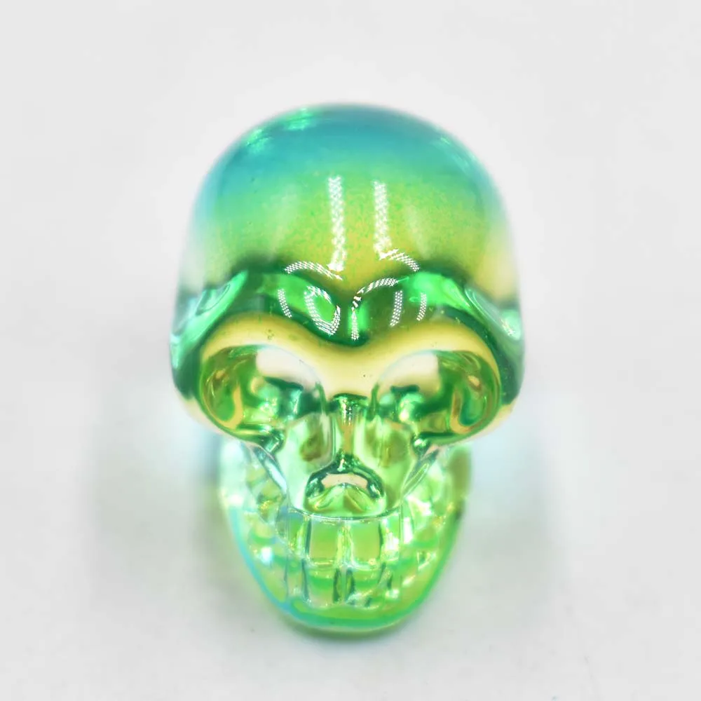 Großhandel 12 Stück/Set, modische, hochwertige Anhänger aus gemischtem Glas in Totenkopf- und Skelettdesign für DIY-Schmuckherstellung, kostenloser Versand. – Detail 9