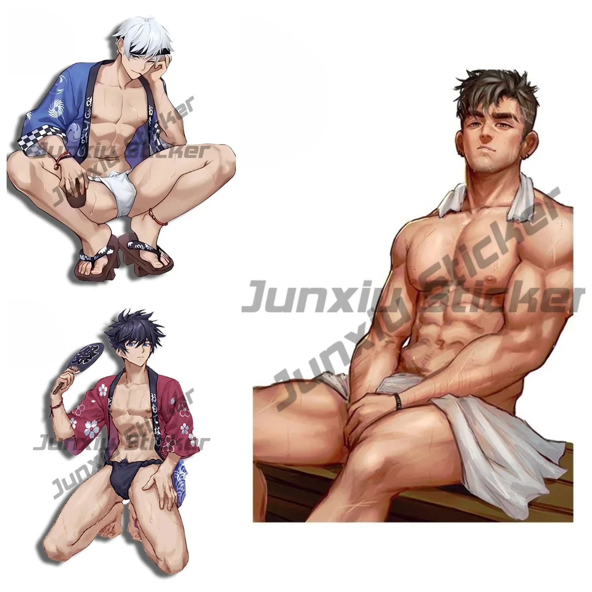 

Anime Sexy Handsome Gay Boy Strong Boy Man Car Stickers RV Decal Motorcycle Funny Surfboard Trunk Sticker Decor