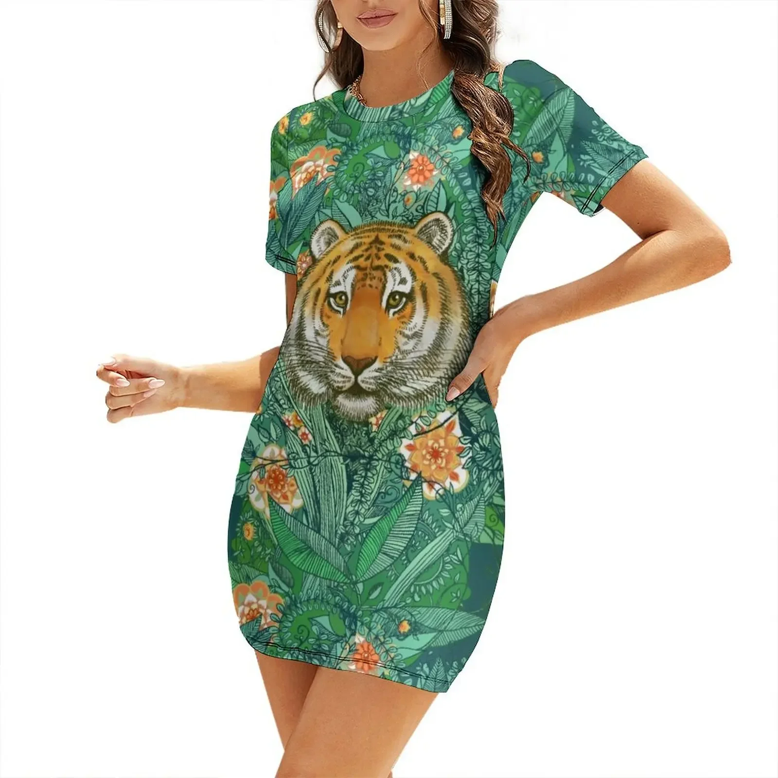 

Tiger Tangle in Color Short-Sleeved Dress Dresses dresses ladies 2025 summer women clothes prom dresses Dress