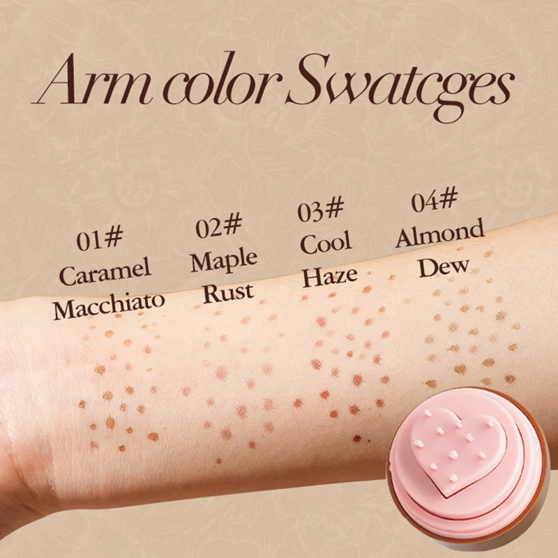4 Farben Sommersprossen-Stempelstift Wasserfester, natürlich aussehender, langanhaltender Sonnengeküsster Make-up-Sommersprossen-Cushion-Stempel
