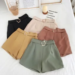 Moda 2023 Verano Gasa Cintura alta De pierna ancha Pantalones cortos Casual Versátil Parecen delgadas short deportivo rectos Ropa de mujer Y2K