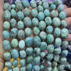 Natural Amazonite Conformal Tianhe Stone Irregular Faceted Loose For Jewelry Making DIY Necklace Bracelet 15''10-15mm