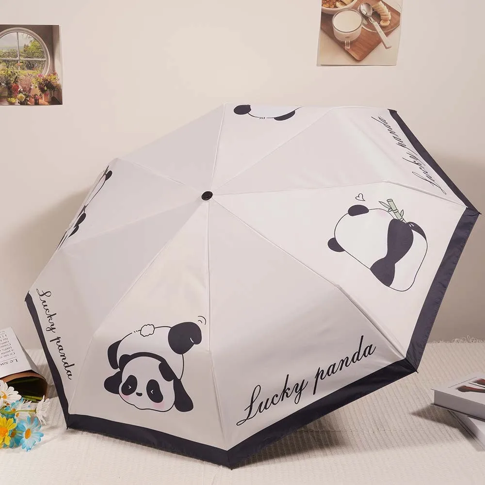 

Fully automatic switch sun umbrella, folding panda wind resistant ins, high aesthetic value, UV resistant sunshade umbrella