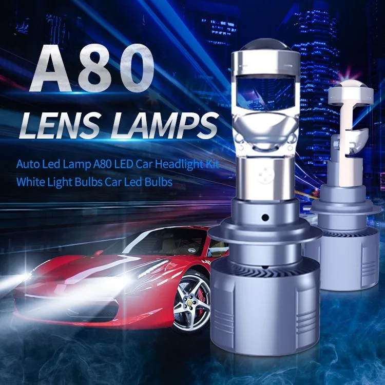 

Светодиодные лампы для фар 9012 Hir2 H7 H8 H9 H11 HB3 HB4 9005 9006, 12В 40Вт 6500К с линзой, внешний драйвер