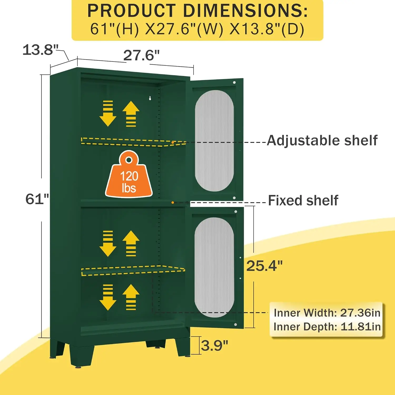 Armoire de rangement pour garde-manger, armoires de garde-manger 61 "avec portes en verre acrylique et étagères réglables, armoire de garde-manger de cuisine en métal