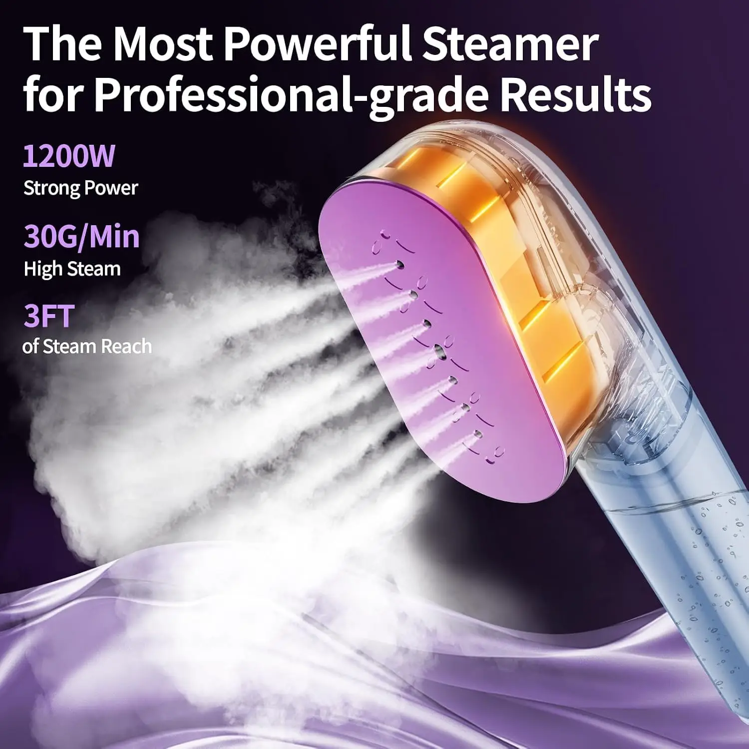 Handheld Steamer for Clothes Portable, 300ml Big Capacity, 1200W Strong Power, 100-250V Dual Voltage for International Travel, One-Step Steam Press for Wrinkle-Free