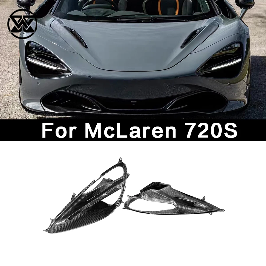 

Carbon Fiber Front Bumper Vent Cover Splitter For McLaren 720S Car Front Fog Lamp Frame Grille Cover Trims