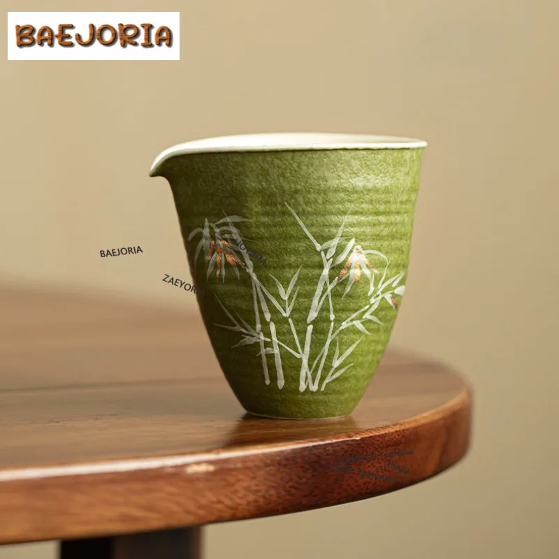 

200ml Hand Painted Bamboo Shadow Tea Pitcher Divide Tea Cha Hai Dispenser Justice Cup Fair Mug Teaware Collection Accessories