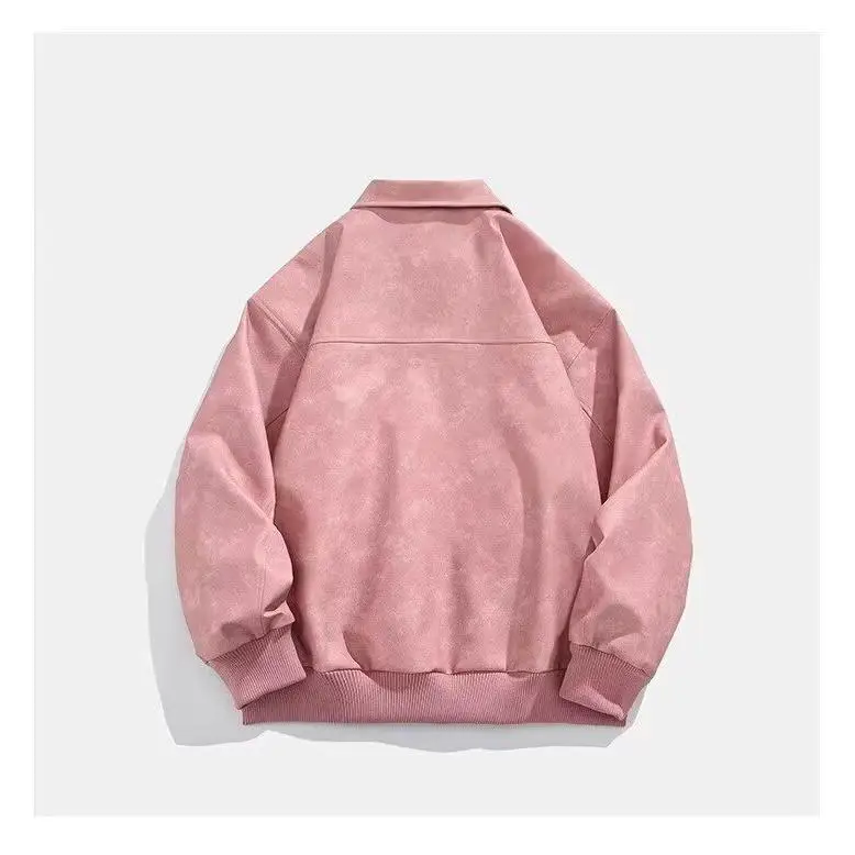 Jaet en cuir marron rétro américain pour hommes, manteau en velours et daim, marque tendance haut de gamme, printemps-automne