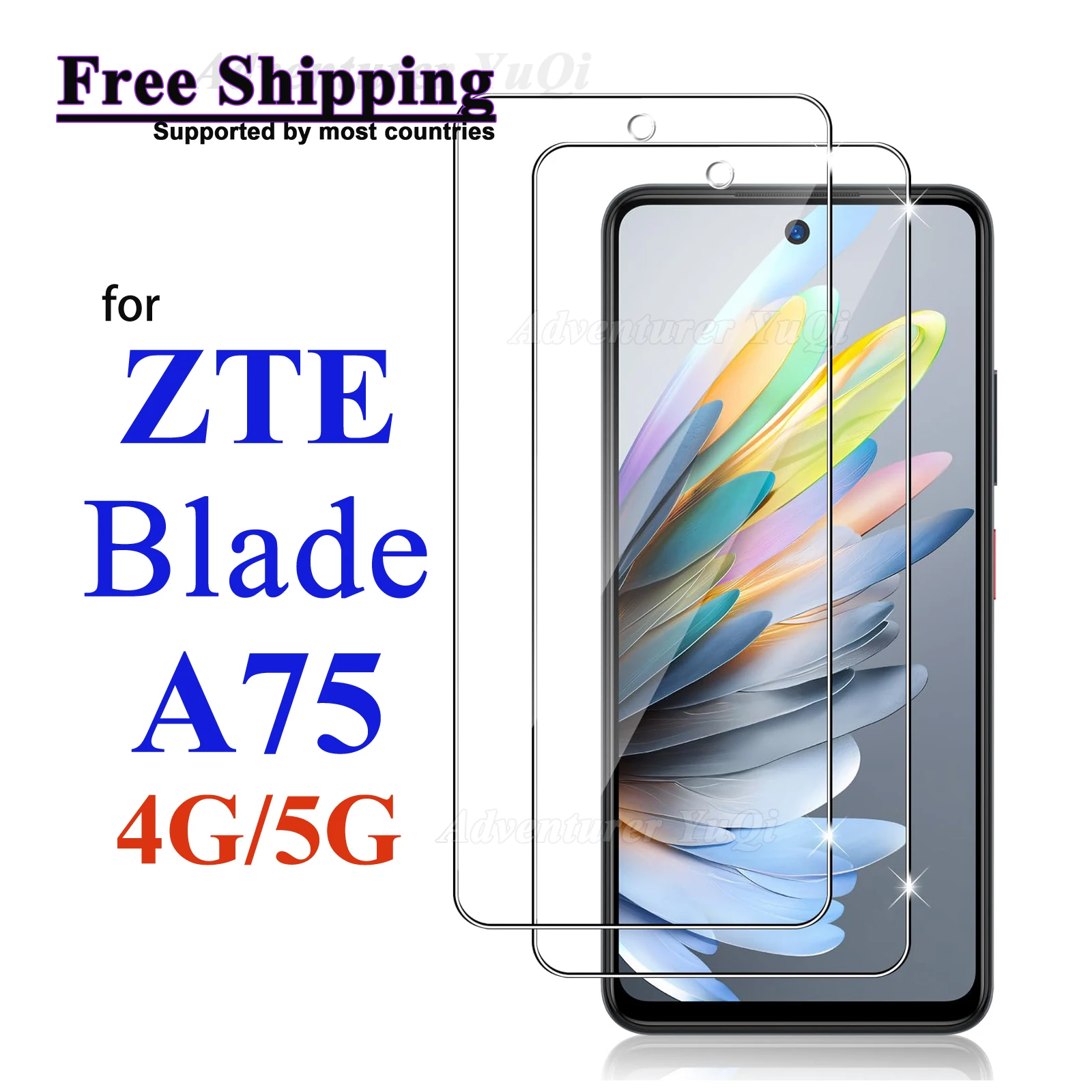 

Screen Protector For ZTE Blade A75 4G 5G 6.6 inch Tempered Glass HD Crystal mica 9H Anti Scratch Case Friendly