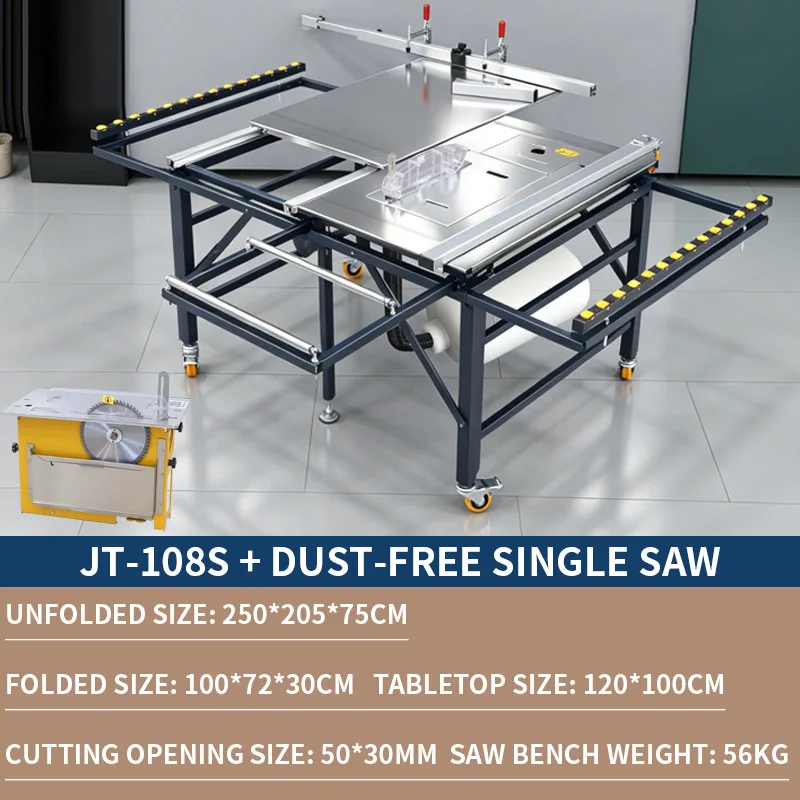 New Thickened Precision Saw Table—Dust-Free Parent-Child Saw Workbench for Woodworking with Brake-Equipped Swivel Ca(Customized)