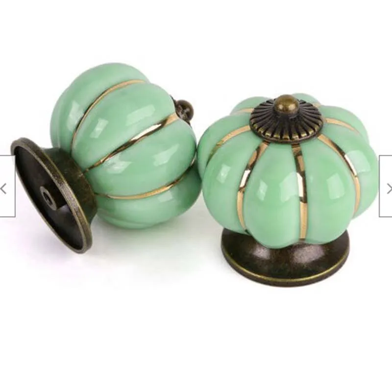 Nowy chiński styl ceramiczny siedmiokolorowy dyniowy kreskówkowy pastoralny nowoczesny minimalistyczny uchwyt szuflady szafki gałka do komody