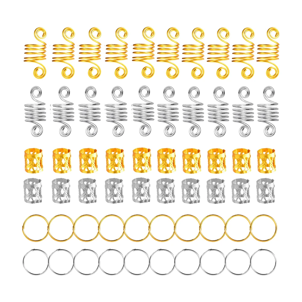 

60 Pcs Dreadlocks Ring Hollow Metal Braid Rings Lightweight Decorative Hair Cuffs Accessories Hair Decoration Dreadlock Crochet