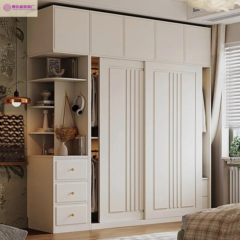 خزانة ملابس منزلقة بسيطة على الطراز الحديث، متينة وقابلة للتعديل قائمة بذاتها للمنزل أو الفندق لاستخدام أثاث غرفة النوم #4