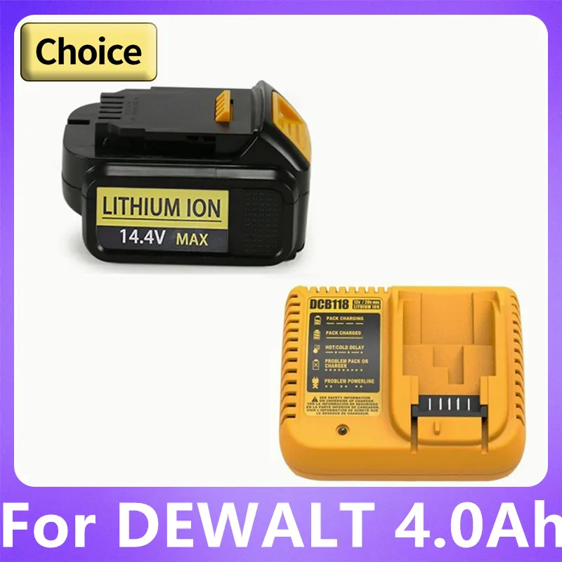 

For DEWALT DCB140 14.4v 100% 4000mahRechargeable Li-ion Battery DCB143 DCB141-XJ DCB143 DCB145 Battery And Charger