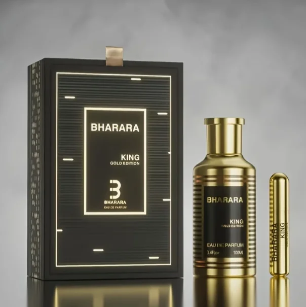 

Men'S Perfume Spray, 3.4 Oz | Delicate Amber Wood Fragrance, Stylish Black Bottle With A Metallic Golden Cap, Perfect For Men