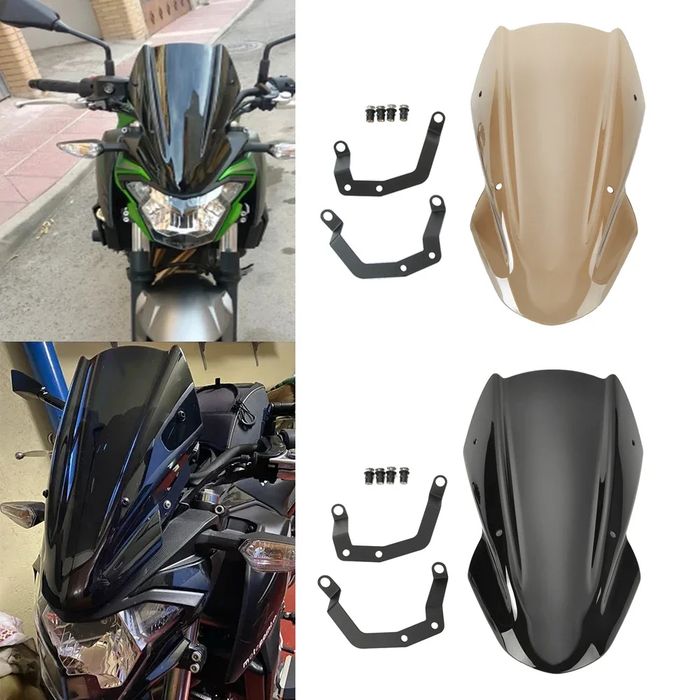Dla Kawasaki Z650 Z 650 2017 2018 2019 szyba przednia motocykl deflektor wiatrowy
