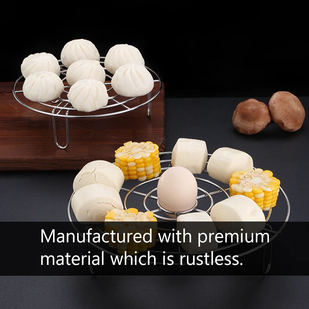 

Stainless Steel Steaming Rack Novel Holder Thickened Circles Bear Weight Heightened Foot Anti Scald Design Creative Basket