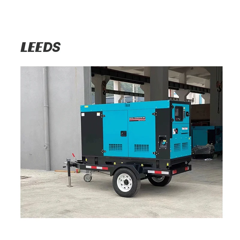 مقطورة متنقلة صامتة منخفضة الضوضاء 40/50/100/150/200/300KW KVA مجموعة مولدات الديزل