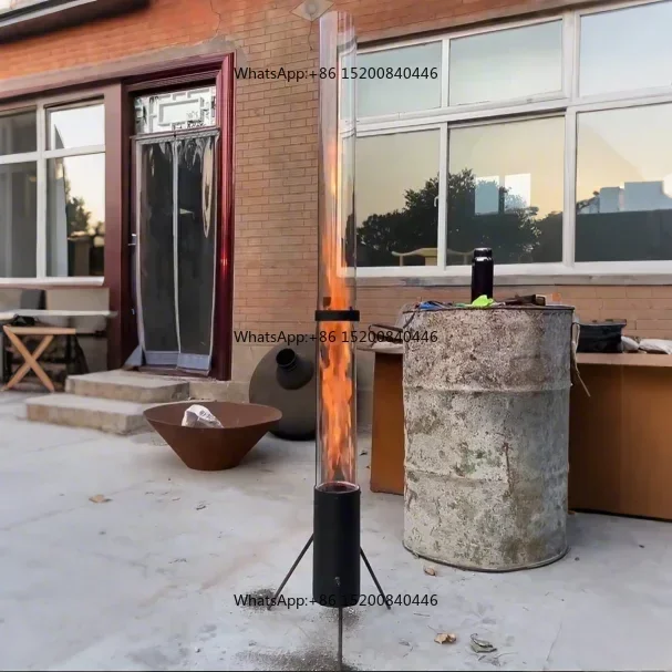 Factory Smokeless Metal Pellet Patio Heater Eco-Friendly  Black  Wood Pellet Rocket Stove