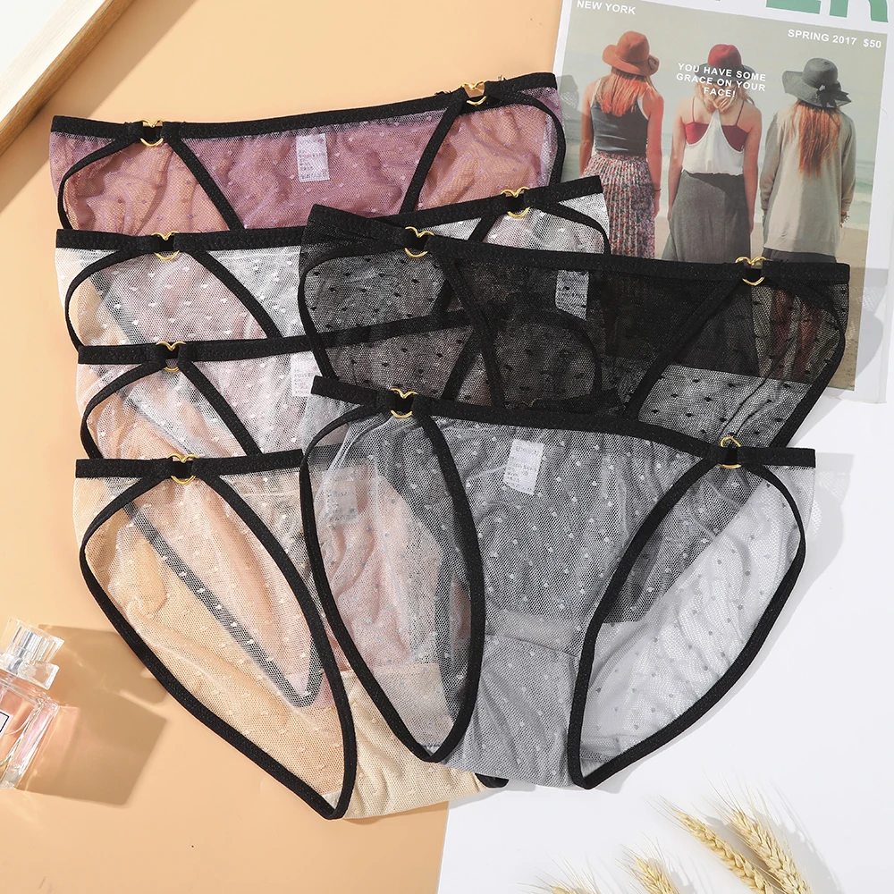 Lace Transparent Low-waist Panties for Women Ultra-thin Ladies Comfortable Seamless Panties Thongs String Lingerie Underwear