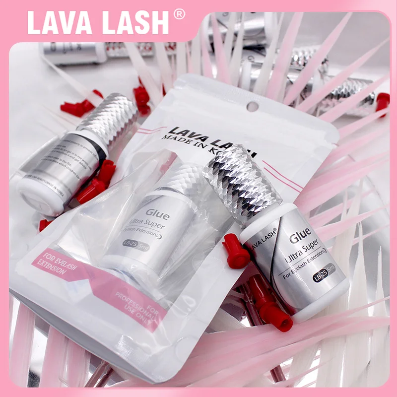 Ultra Super Lava Glue para extensões de cílios, Lash Adhesive Supplies, Korea Beauty Shop, Ferramentas de maquiagem, secagem rápida, 0.5S, 5ml, 1 garrafa, LB-25