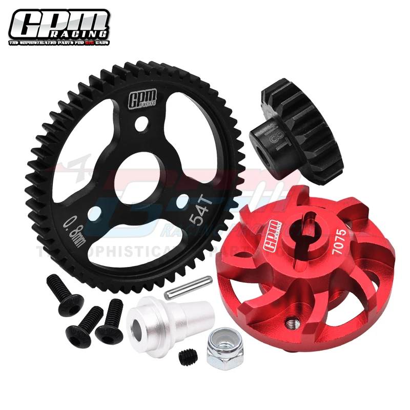 GPM 7075Alu Gear Adapter & 32P/54T & 18T Gear Kit For TRAXXAS 1/10 Slash 4X4 LCG