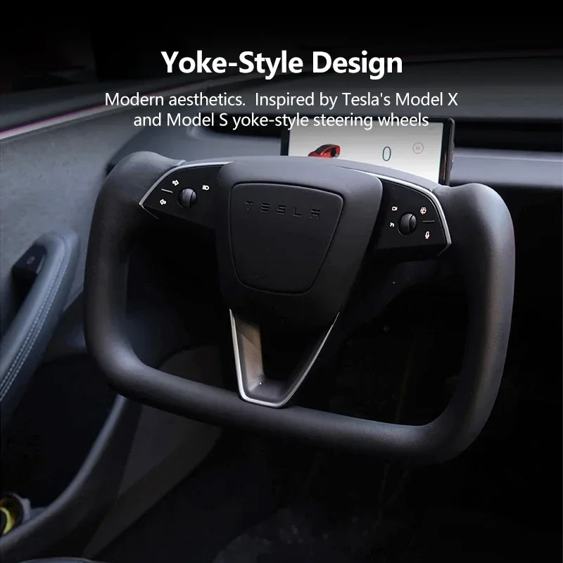 NovaAcc For Tesla Model 3 Highland Yoke Steering Wheel 2024 with Heating Personalized Customize Black White Car Accessories