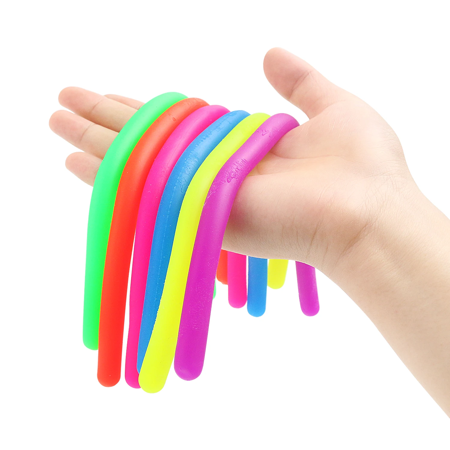 Release DIY decompression tension noodle toy, TPR colored soft rubber elastic rope, visual and sensory decompression