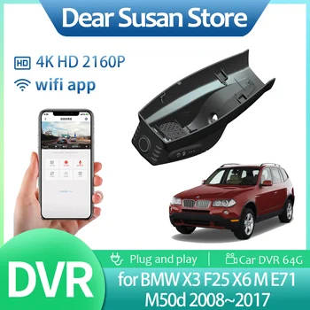 4K Car Video DVR for BMW X3 F25 X6 M E71 M50d 2008~2017 2009 2010 2011 2012 2013 2014 2015 2016 Driving Recorder Front Camera Night Vision Monitor HD Accessories