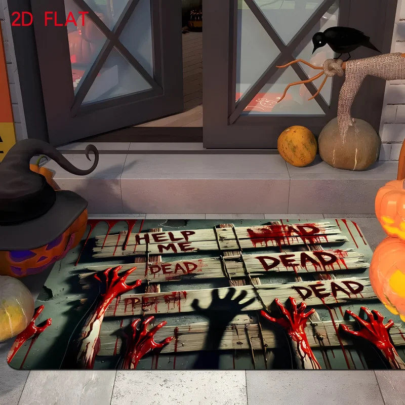 Blood Splatter Hand Area Rug Non Slip Washable Floor Mat For Entryway Living Room Home Decor