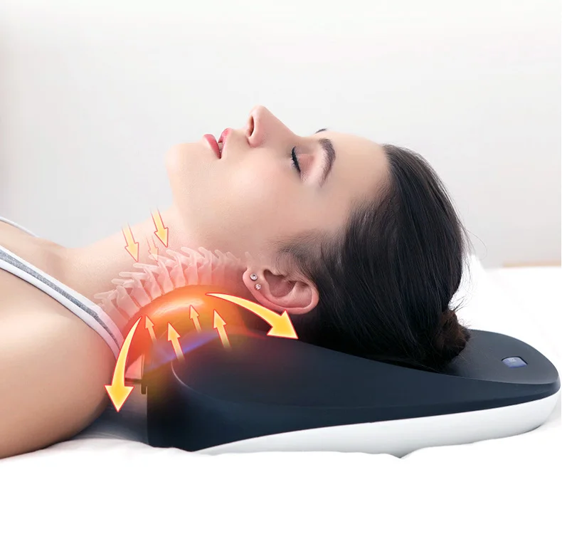 relaxation sleeping shiatsu heated neck massage pillow with heat wireless