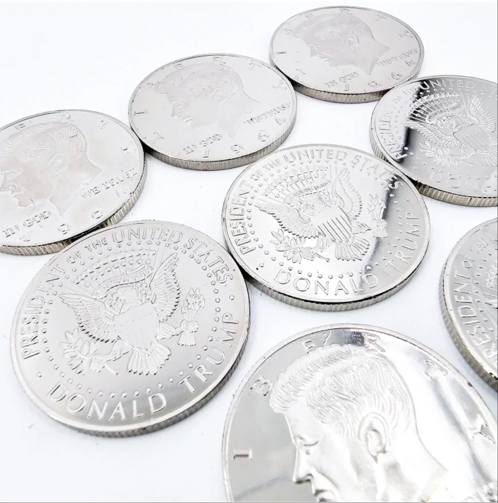 5 uds. De acero, medio dólar, primer plano, trucos de Magia, ilusiones, accesorios de Magia, trucos, accesorio de mago, Magia profesional