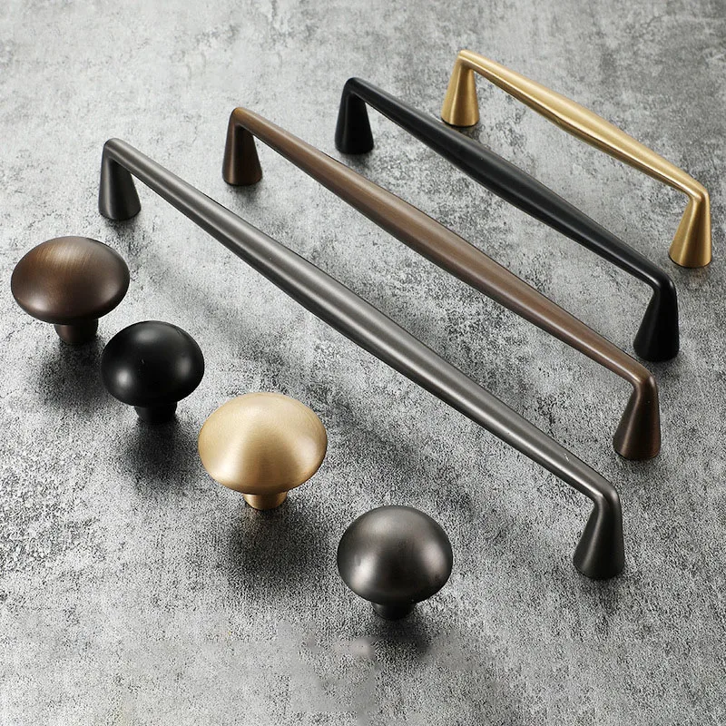 Разные размеры, твердая латунь, золото, современные простые ручки и ручки для кухонного шкафа, ручки для выдвижных ящиков, черные ручки для спальни, Т-образная ручка для шкафа