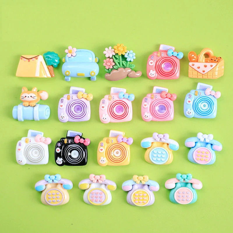 جديد كاميرا الهاتف الراتنج الكرتون كابوشون 10 قطعة الراتنج فلاتباك DIY بها بنفسك صنع المجوهرات بالجملة سجل القصاصات ملحقات للتزيين