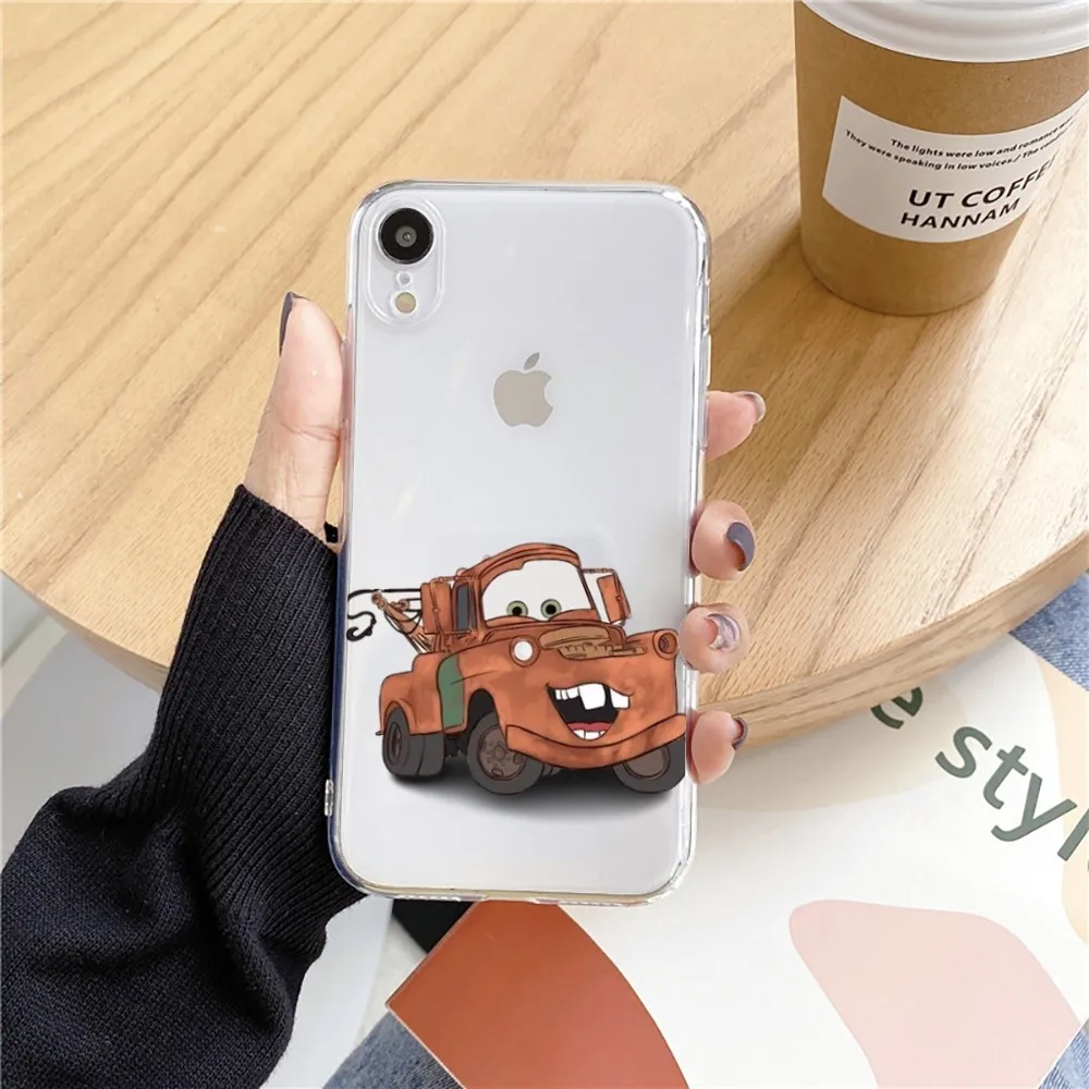 Cars l-lightning m-mcqueen funda de teléfono para Iphone 15 11 13 14 Pro Max 7 8 Plus X Xr Xs Max Se2020 12mini cubierta transparente