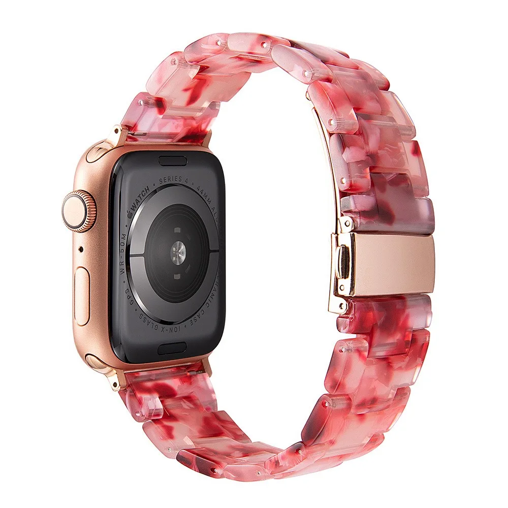 Harz-Uhrenarmband für Apple Watch 6 5 4 Band 42 mm 38 mm transparenter Correa-Gürtel für iWatch 6 Serie 5 4 3/2 Armband 44 mm 40 mm