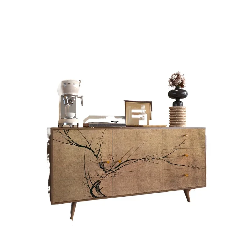 French medieval bedroom dining side cabinet, living room decorative chest cabinet integrated wall locker