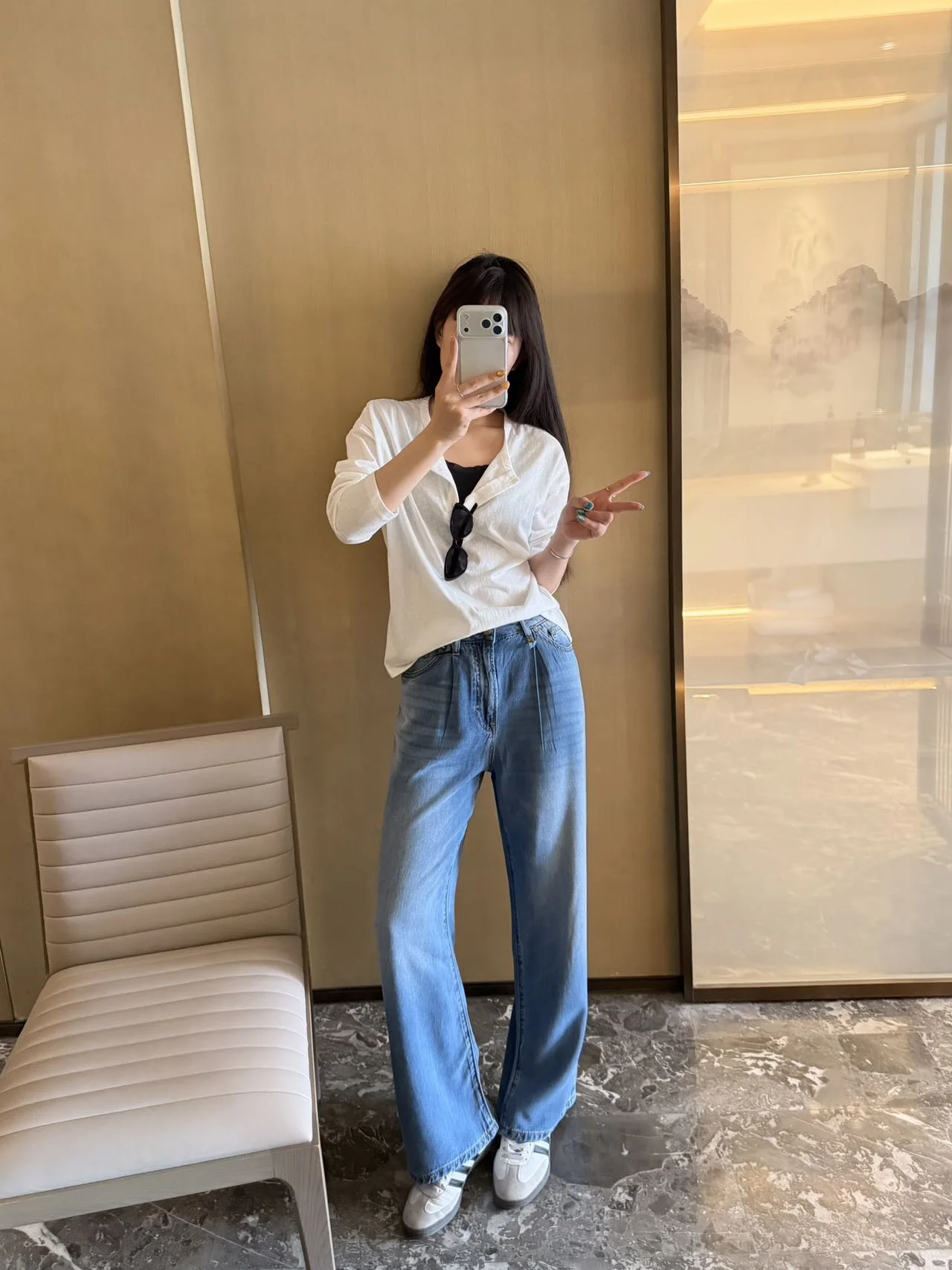 

Summer New Sensation Cool Ultra-Thin Lyocell Wide Leg Jeans Women's Pants Celebrity Song Si's Versatile Slimming Jeans