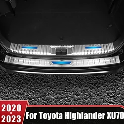 For Toyota Highlander XU70 Kluger 2020 2021 2022 2023 Stainless Car Rear Trunk Sill Guard Anti-Scratch Protection Cover Trims