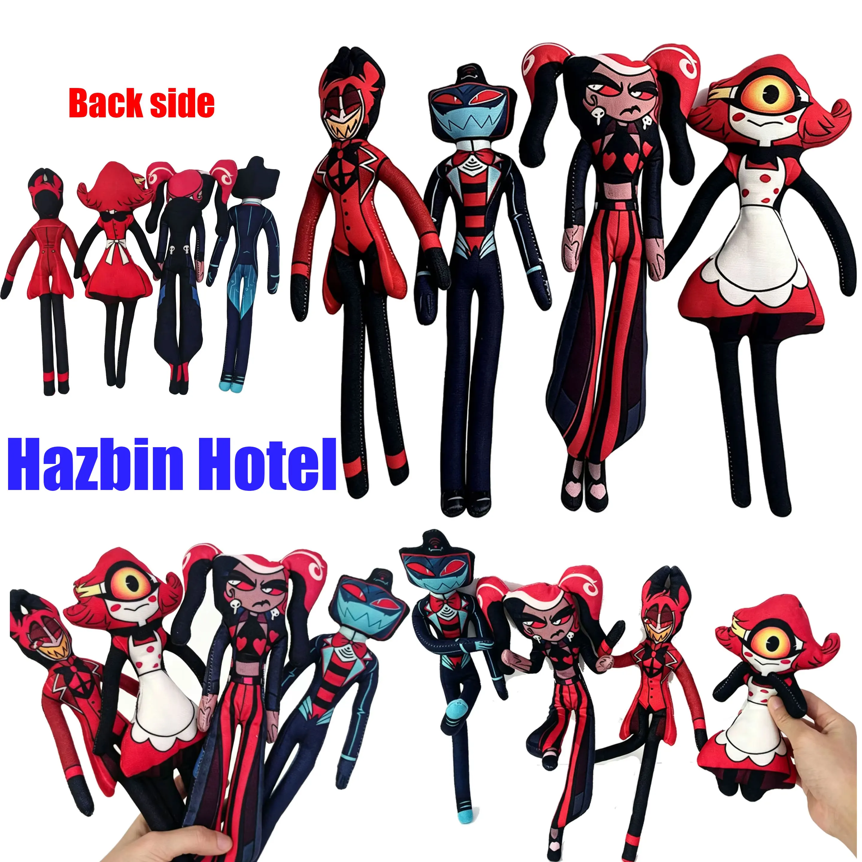 Anime Hazbin Hotel Alastor/Niffty/Vox/Velvette Cosplay Plush Toy Body Wire Skeleton Action Abstract Stuffed Doll Room Ornament