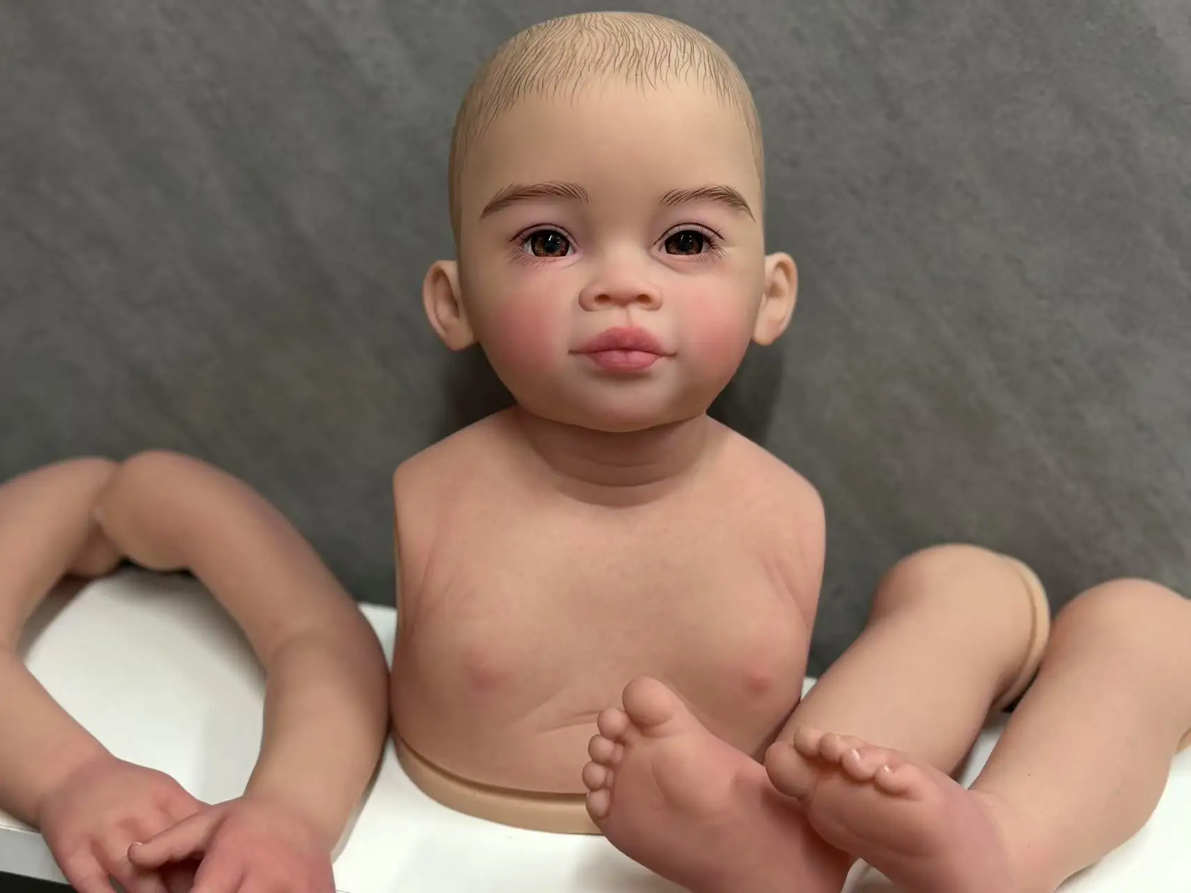 DLS 32 pulgadas، Reborn Baby Meili con pelo pintado، pieza DIY con cuer de tela y conectores