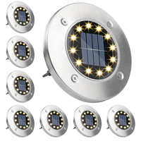 Solar Floor Lamp 12 LEDs Outdoor Solar Light Stainless Steel IP65 Waterproof Solar Light for Lawn Garden Terrace Courtyard