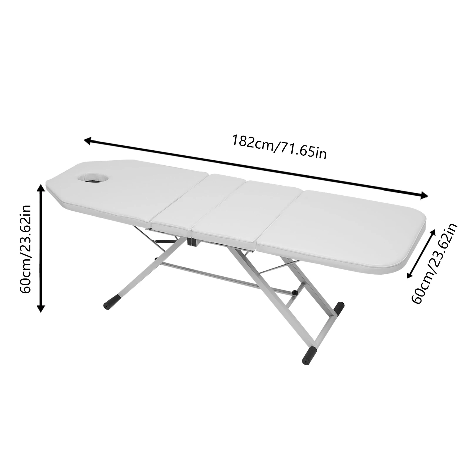 Table de massage portable blanche, lit de spa réglable, lit de cils, 3 possèdent un lit de salon facial