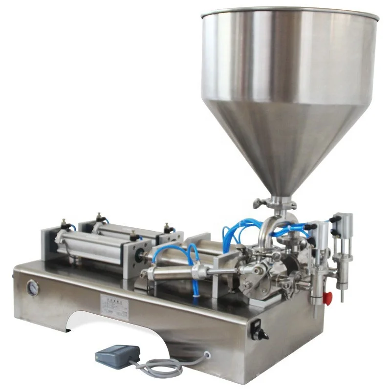 High viscosity semi automatic yogurt lotion oil  filler cream sauce honey hot thick bottle paste liquid filling machine