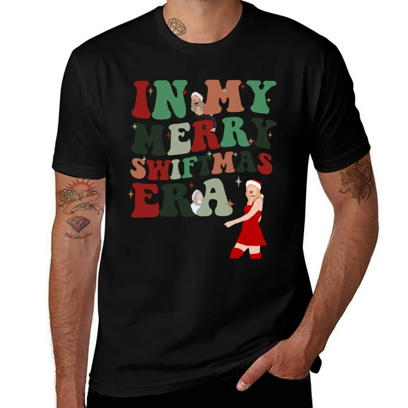 

In My Merry Swiftmas Era Shirt, Swiftmas Shirts T-Shirt t shirts for man cotton soft T-Shirt