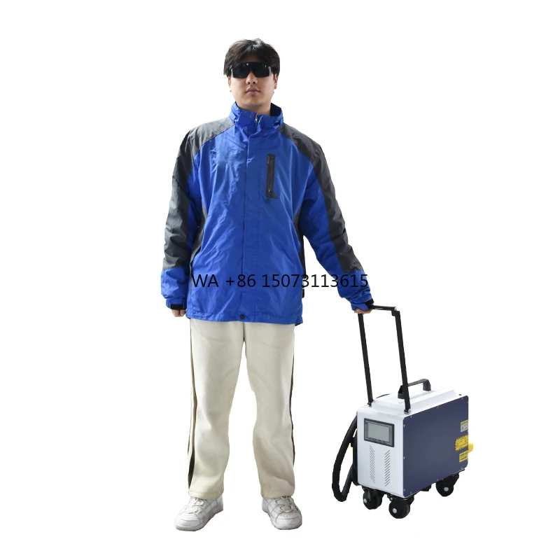 100w JPT Pulse Laser Cleaning Machine 2 Years Warranty Metal Stone Wood Rust Paint Removal air cooled